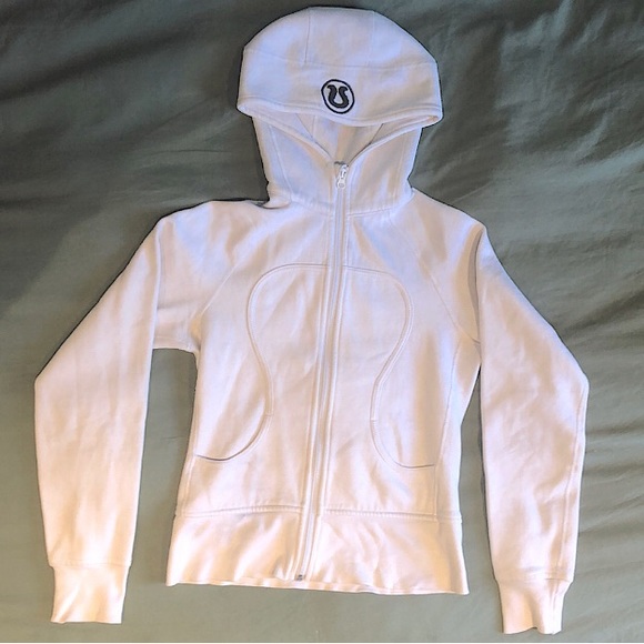 White Lululemon zip-up hoodie. Size US S. - Picture 5 of 5